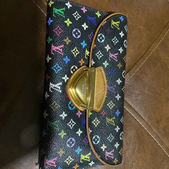 Louis Vuitton Murakami Eugenie Multicolor Trifold Long Wallet Pink - Picture 5 of 16